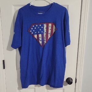 Grunt Style Blue Kids T-Shirt with American Flag Logo